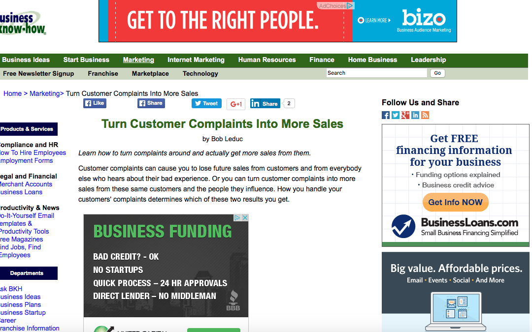 Turn Customer Complaints Into More Sales