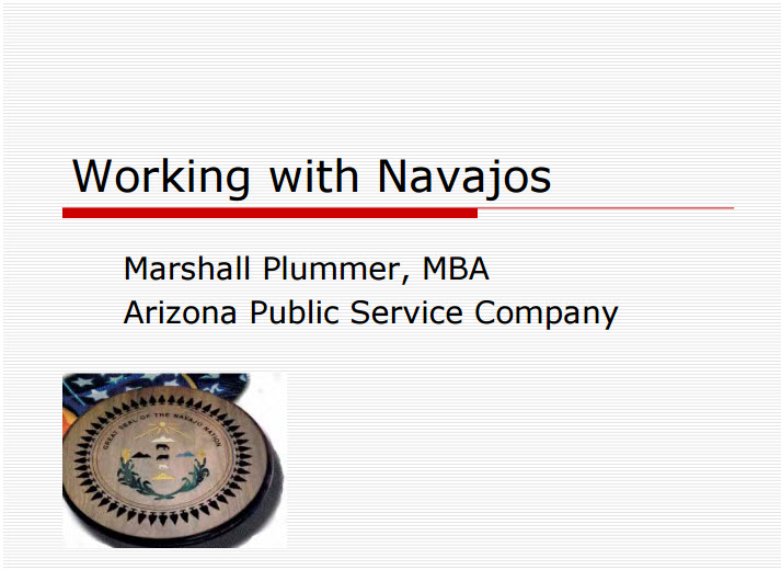 Working with Navajos (by Marshall Plummer)