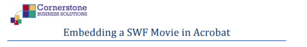 Embedding a SWF Movie into an Adobe Acrobat Document