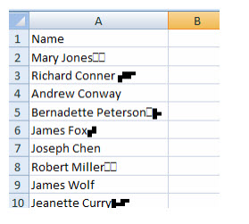 Clean Up MS Excel Data of Printable Artifacts