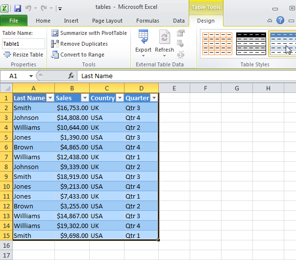 Putting MS Excel’s Table Feature to Work for You